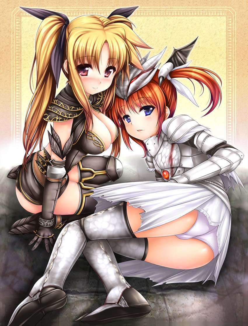 fate testarossa and takamachi nanoha (lyrical nanoha and 2 more) drawn by uni8