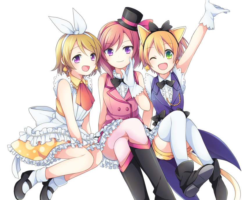 nishikino maki, hoshizora rin, and koizumi hanayo (love live! and 1 more) drawn by soranagi