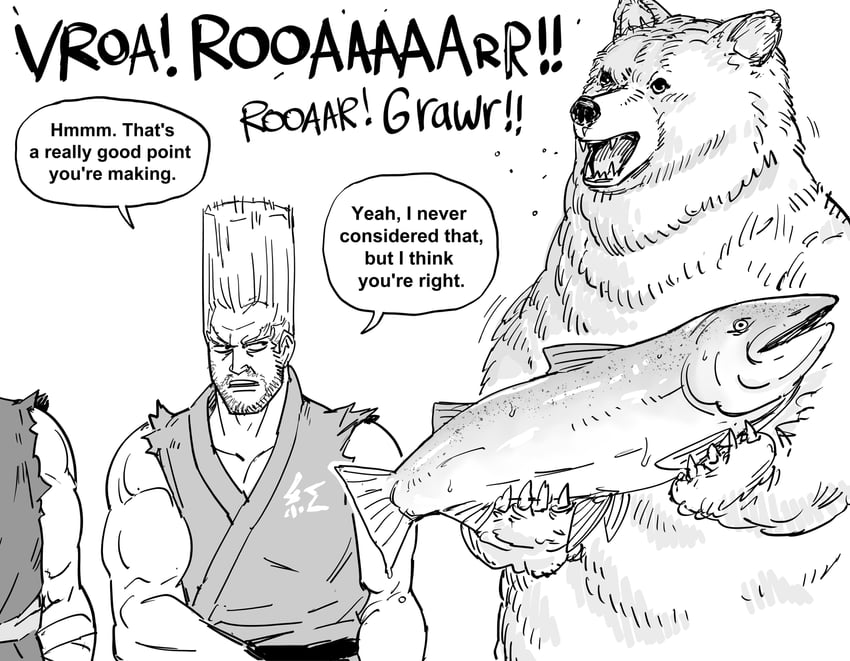 mishima heihachi, kuma, and paul phoenix (tekken) drawn by bb_(baalbuddy)