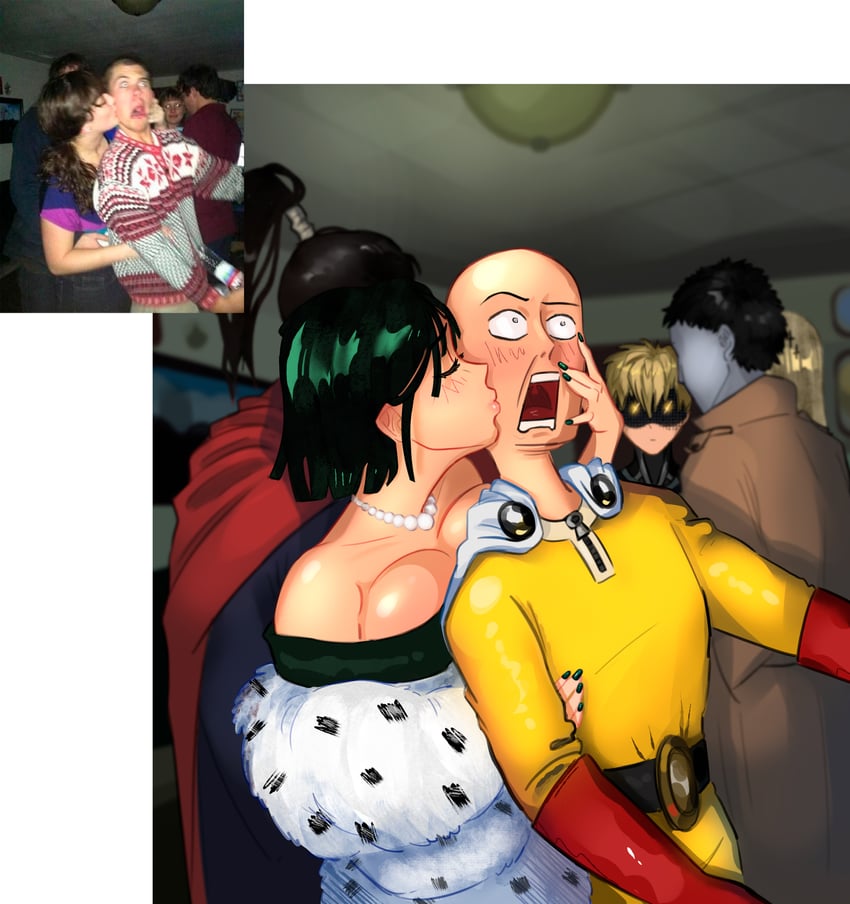 fubuki, saitama, genos, and zombieman (one-punch man) drawn by pic_chick_pic