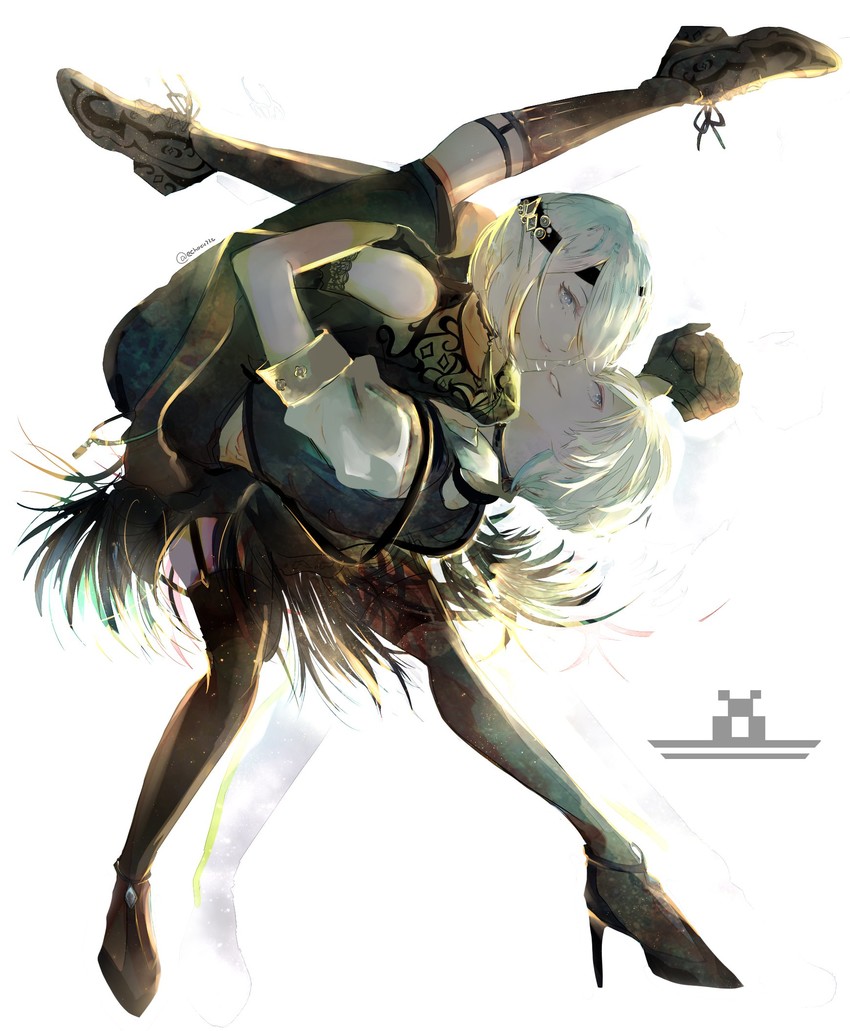 2b and 9s (nier and 1 more) drawn by lumicakes