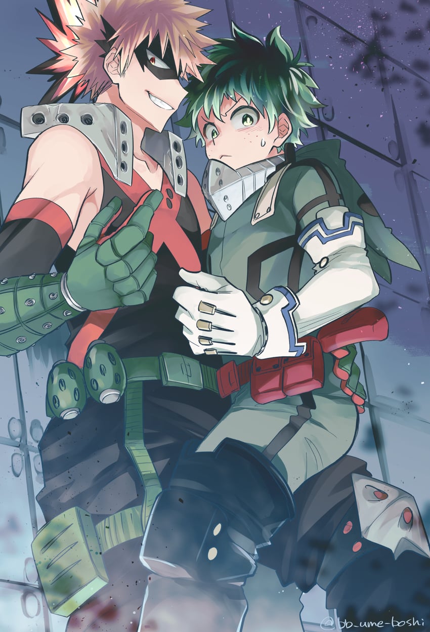 midoriya izuku and bakugou katsuki (boku no hero academia) drawn by ume_(326310)