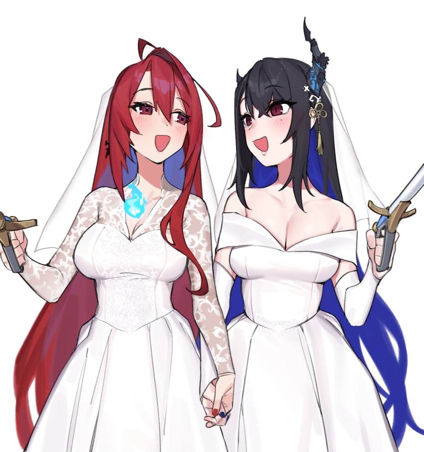 nerissa ravencroft and elizabeth rose bloodflame (hololive and 1 more) drawn by dasdokter