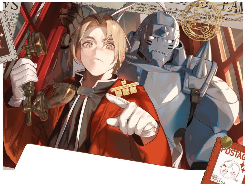 edward elric and alphonse elric (fullmetal alchemist) drawn by cbow
