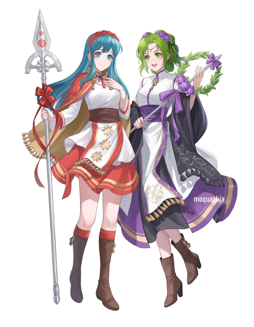 eirika, l'arachel, and titania (fire emblem and 2 more) drawn by moja_(rainpoow)