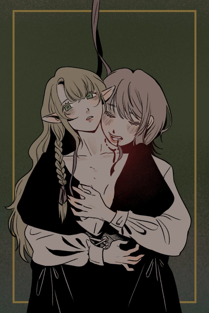 marcille donato and falin touden (dungeon meshi) drawn by murmur_(kim0222dr5)
