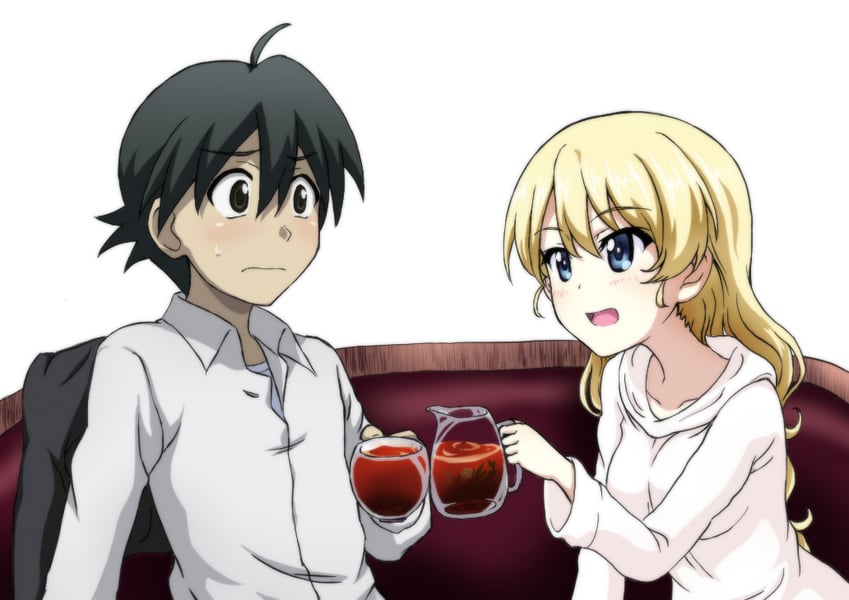 darjeeling and itou makoto (girls und panzer and 1 more) drawn by key_(gaigaigai123)