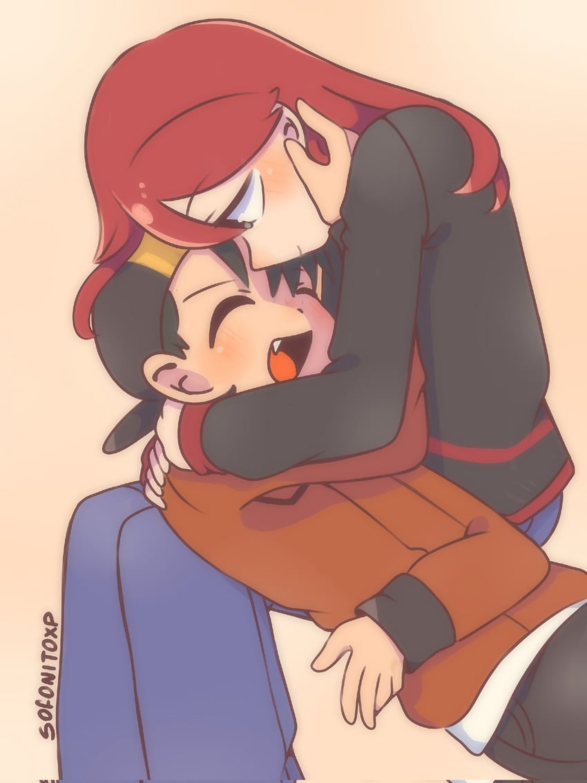 ethan and silver (pokemon and 1 more) drawn by sofo_soup