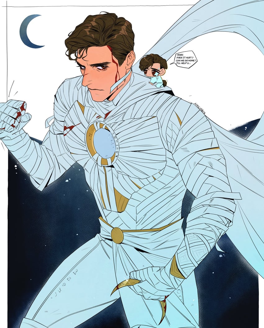 moon knight, marc spector, and steven grant (marvel and 2 more) drawn by jasonev11778442