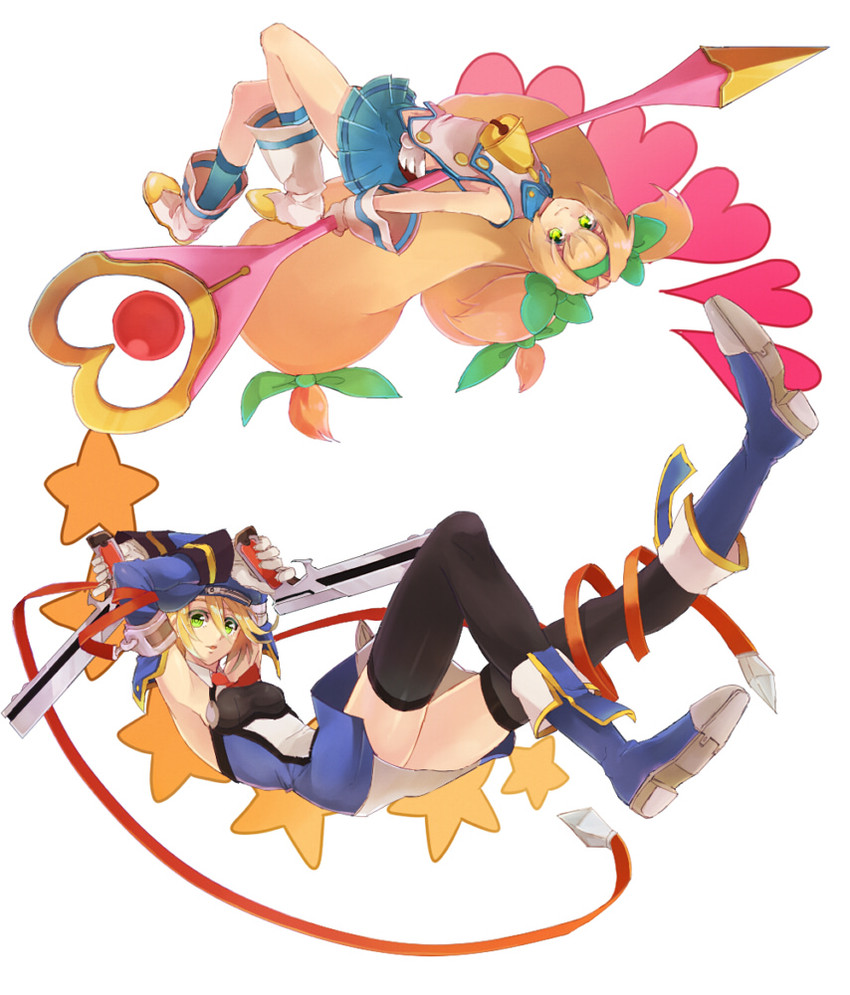 noel vermillion and platinum the trinity (blazblue) drawn by tomo_(tomorag7)