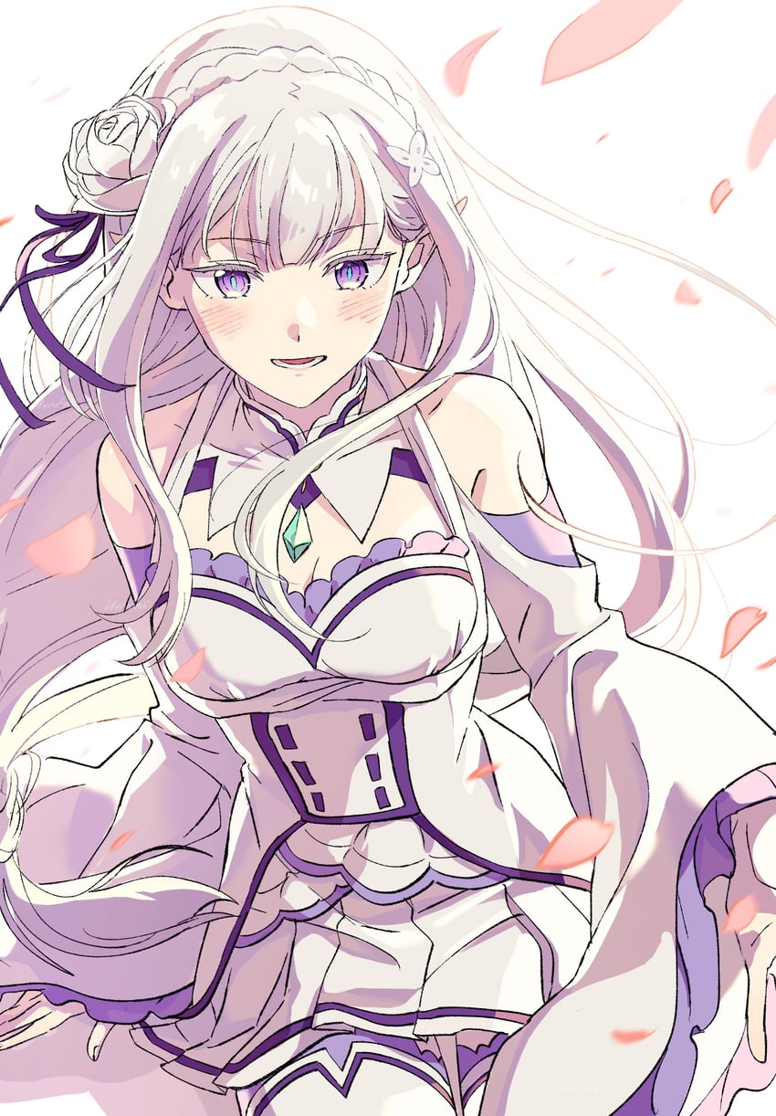 emilia (re:zero kara hajimeru isekai seikatsu) drawn by harusabin