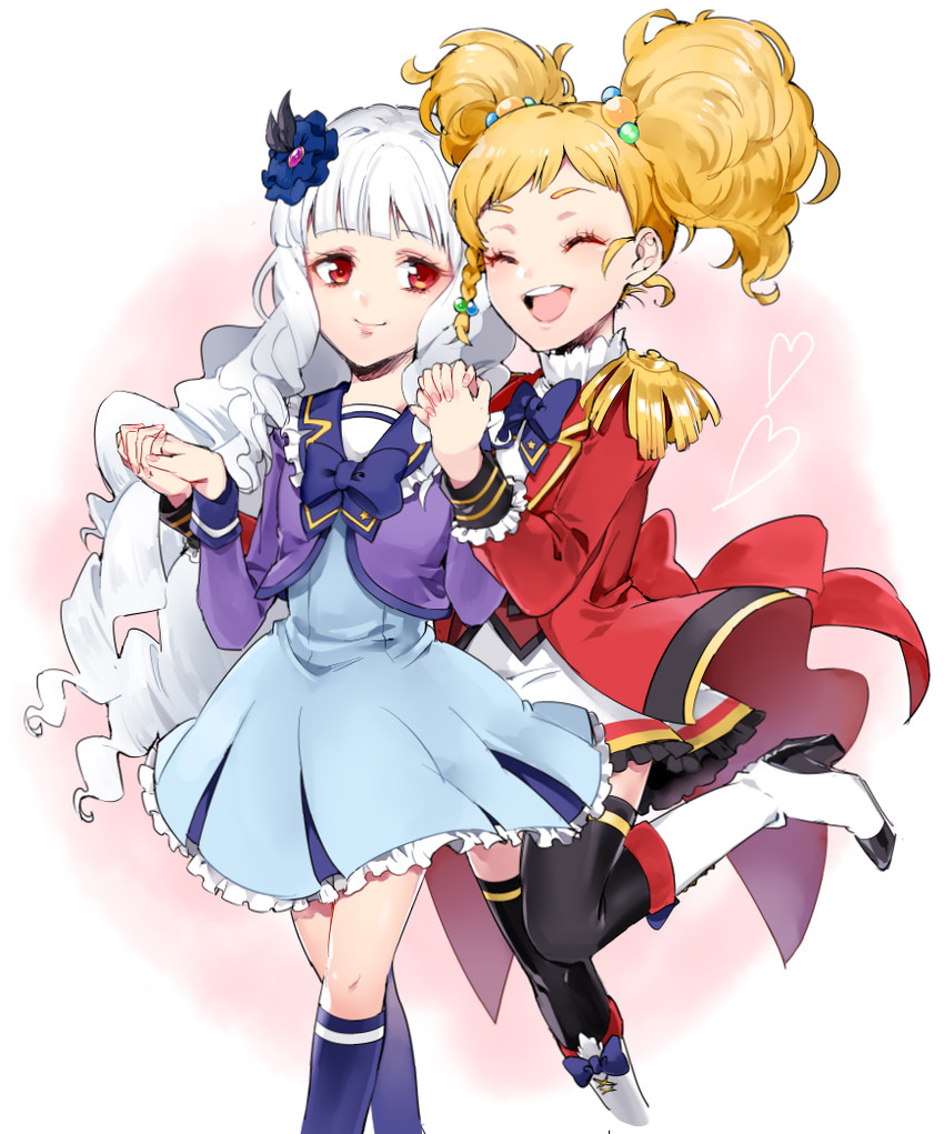 shirogane lily and nikaido yuzu (aikatsu! and 1 more) drawn by tin_pa78