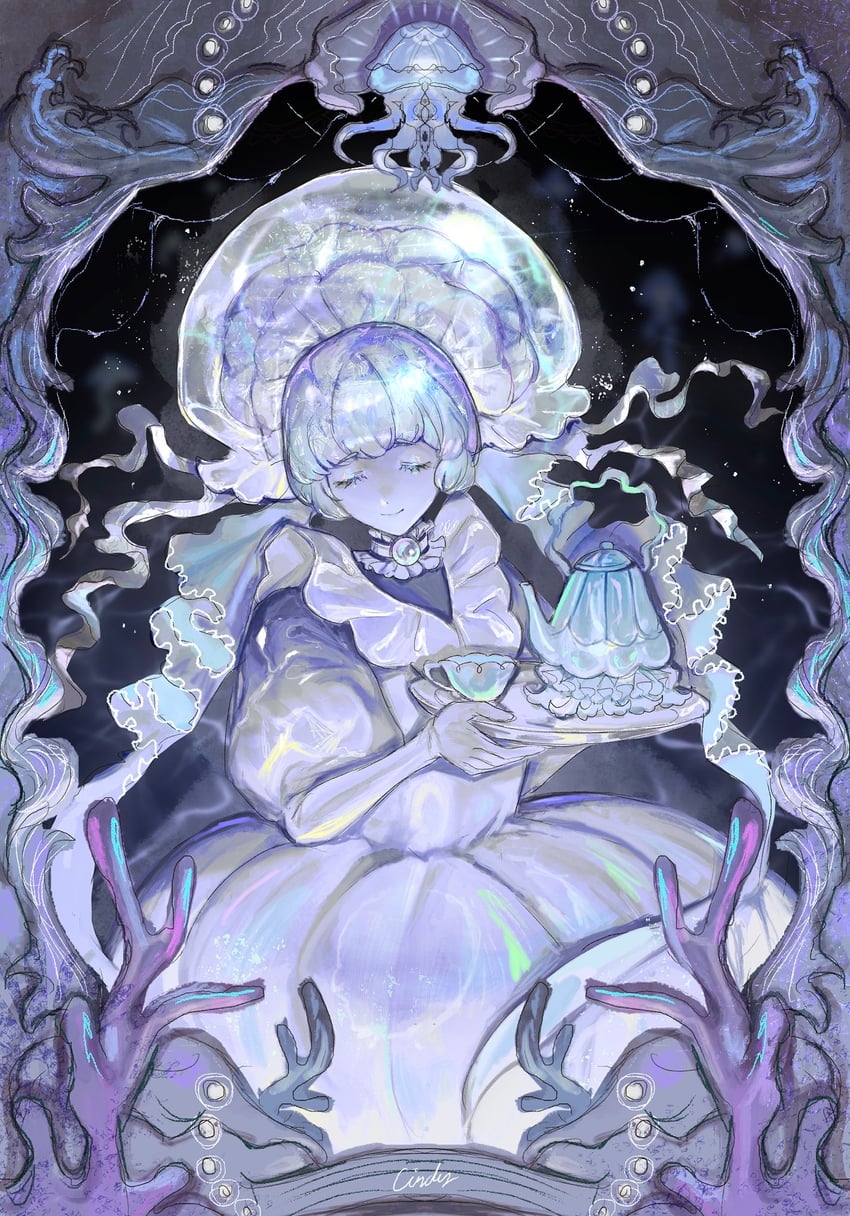 frilled jellyfish cookie (cookie run and 1 more) drawn by cindymeimezu