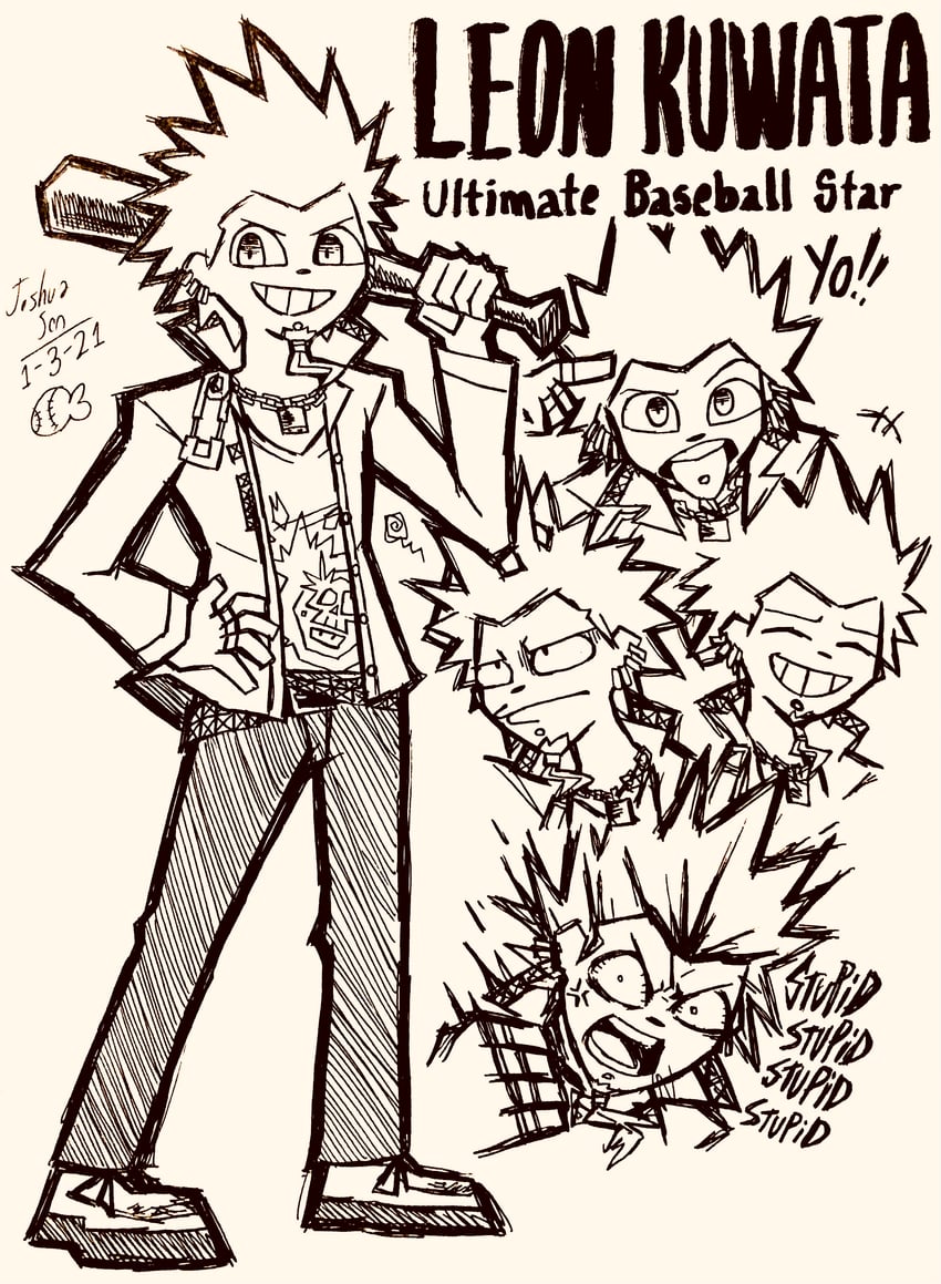 kuwata leon (danganronpa and 1 more) drawn by josh-s26
