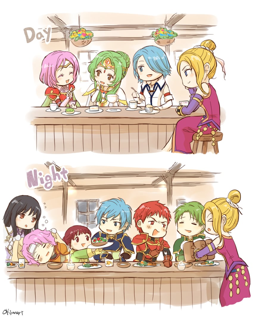 elincia ridell crimea, marcia, oscar, astrid, lucia, and 5 more (fire emblem and 1 more) drawn by niboshi514