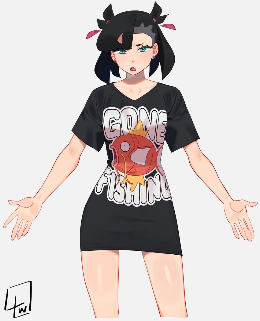 marnie and magikarp (pokemon and 1 more) drawn by l4wless
