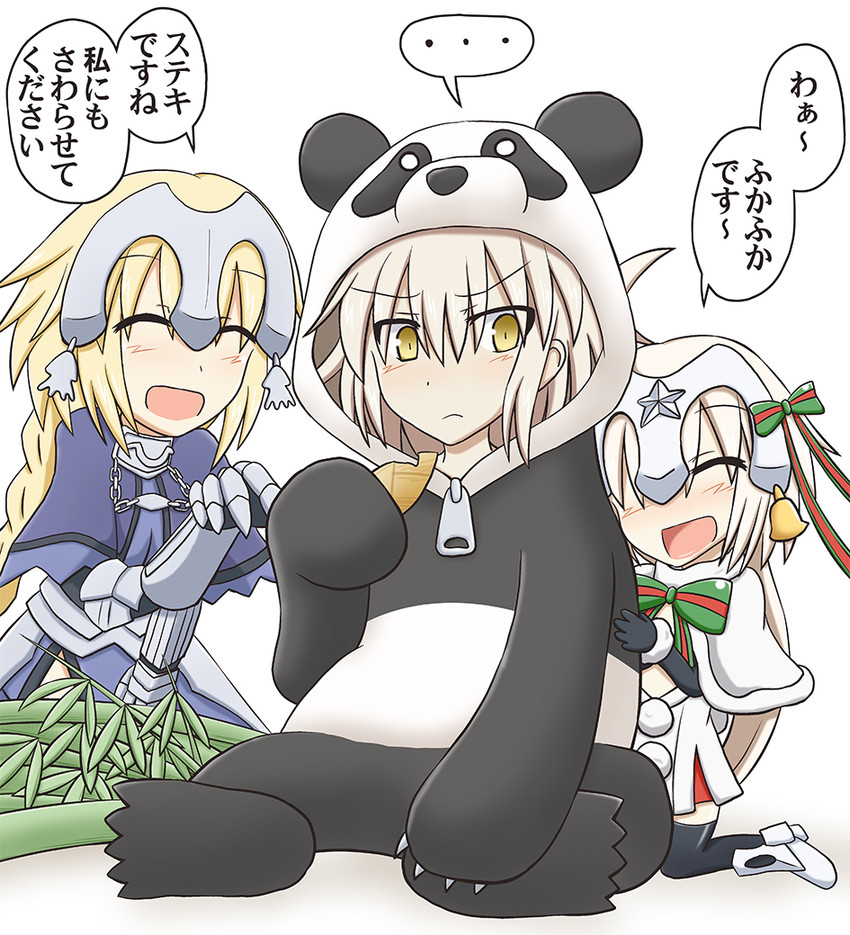 jeanne d'arc alter, jeanne d'arc, and jeanne d'arc alter santa lily (fate and 2 more) drawn by kasaneko