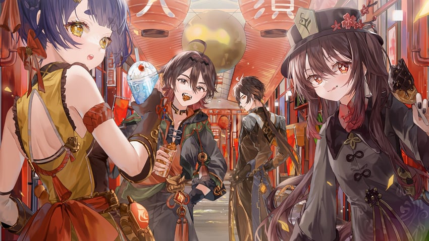 __hu_tao_zhongli_xiangling_and_gaming_genshin_impact_drawn_by_utsuhostoria__sample-14ee0c74cd7dad47d734d34231bbedc5.jpg