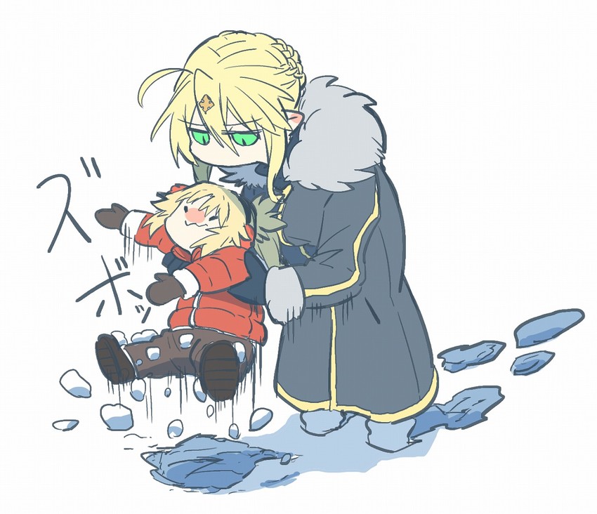 artoria pendragon and mordred (fate and 2 more) drawn by takatsuki_nato
