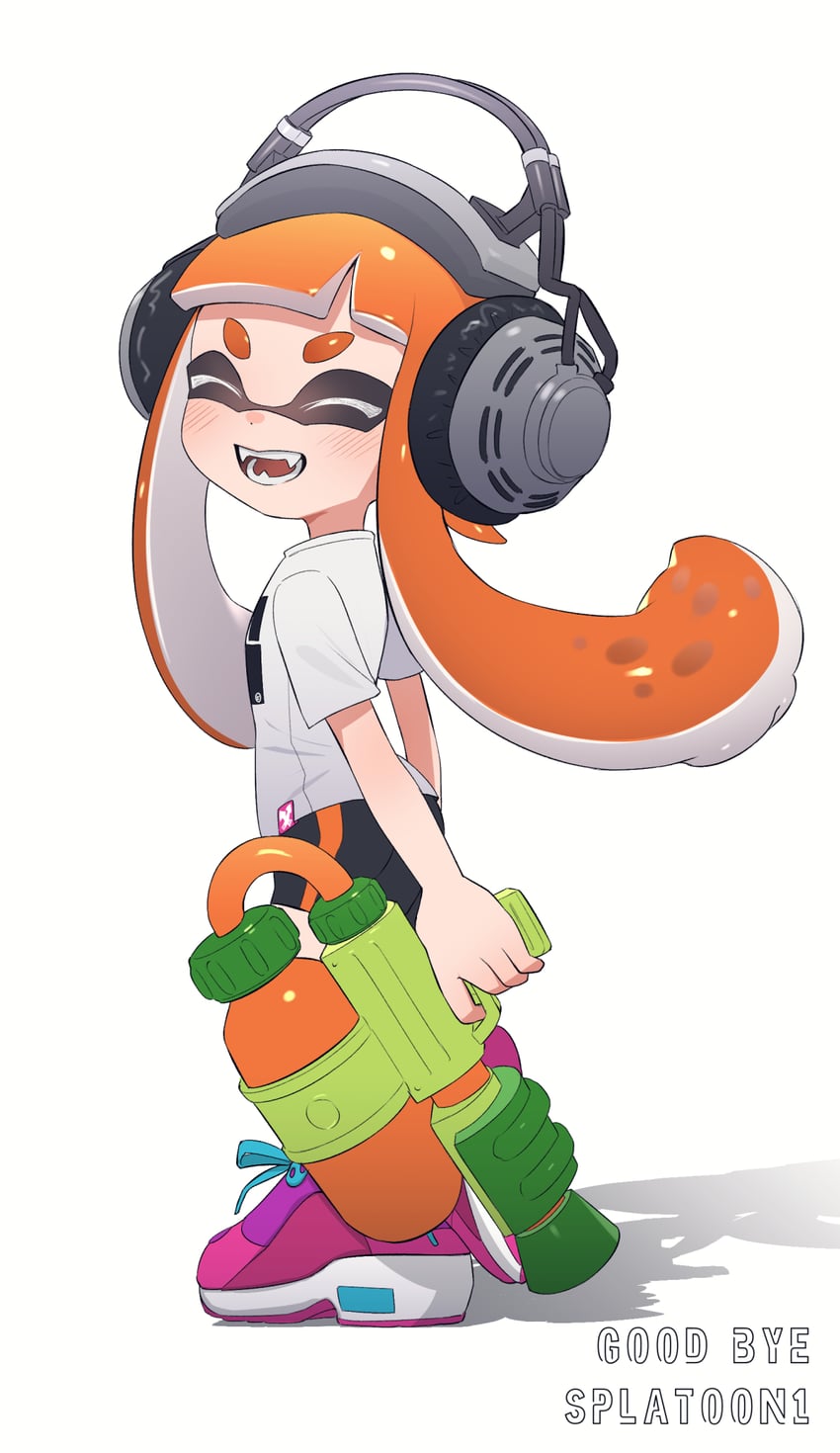 inkling player character, inkling girl, and kaori (splatoon and 1 more) drawn by puchiman