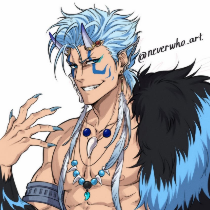 grimmjow jaegerjaquez (bleach and 1 more) drawn by neverwho_art