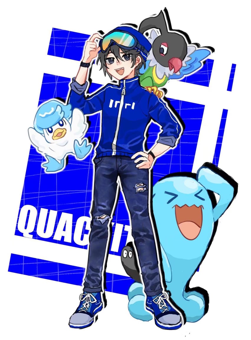 quaxly, wobbuffet, chatot, and quackity (pokemon and 2 more) drawn by wangling_yinduren
