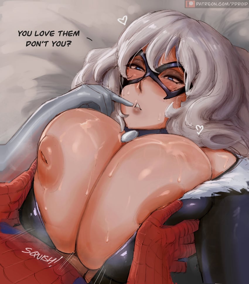 spider-man, black cat, and felicia hardy (marvel) drawn by paranoid.droid
