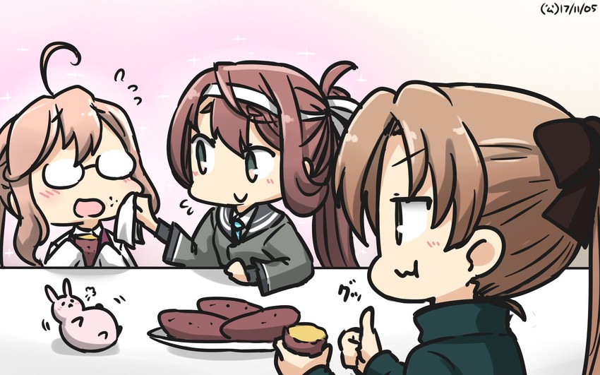 akigumo, makigumo, and asagumo (kantai collection) drawn by hamu_koutarou