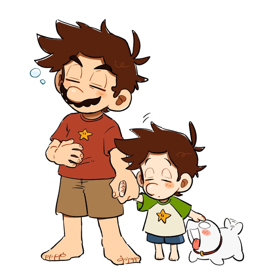 mario, luigi, polterpup, and baby luigi (mario and 2 more) drawn by mimimi_(mimimim9999)