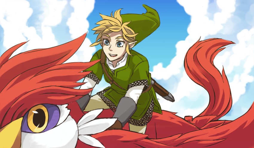 link and loftwing (the legend of zelda and 1 more) drawn by otton
