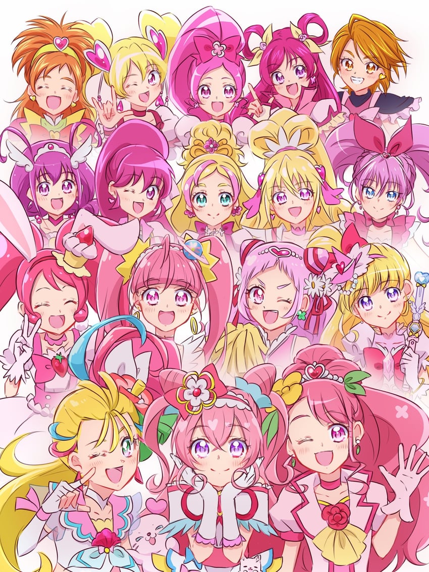 sora harewataru, houjou hibiki, aida mana, hoshizora miyuki, misumi nagisa, and 31 more (precure and 21 more) drawn by fpminnie1