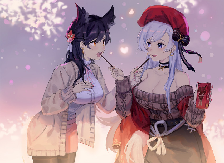 atago and belfast (azur lane) drawn by araiyme