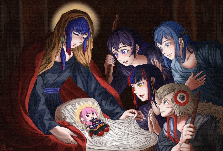 isekaijoucho, kaf, rim, jesus, koko, and 2 more (kamitsubaki studio and 1 more) drawn by sk10037643