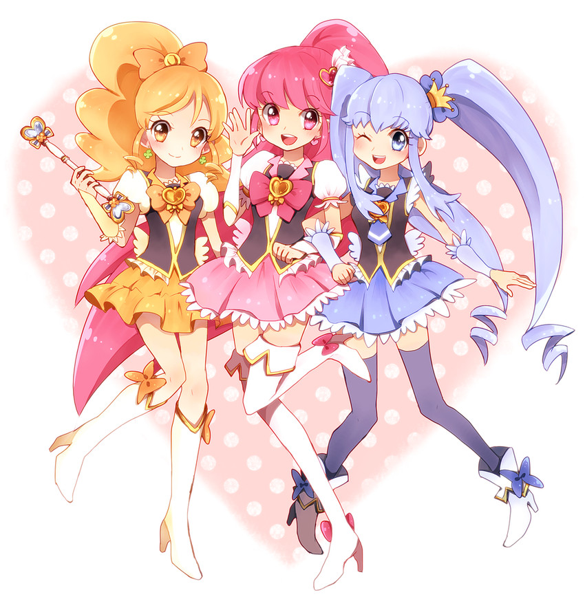 shirayuki hime, aino megumi, oomori yuuko, cure lovely, cure princess, and 1 more (precure and 1 more) drawn by ako_(ako0905)