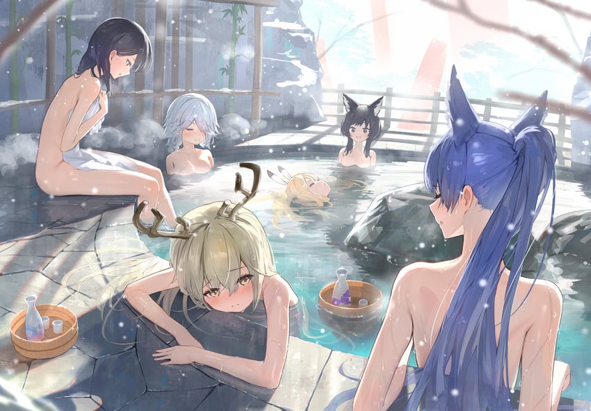 eriri, sova, fenriru, sui, female protagonist, and 1 more (echocalypse) drawn by hidulume