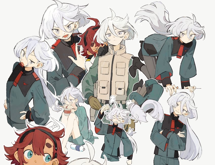 suletta mercury and miorine rembran (gundam and 1 more) drawn by minamip