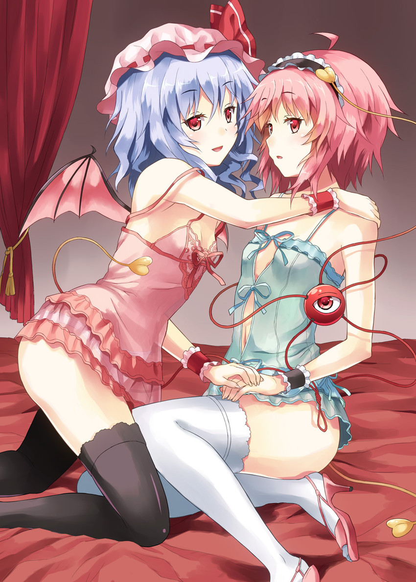 remilia scarlet and komeiji satori (touhou) drawn by rasahan