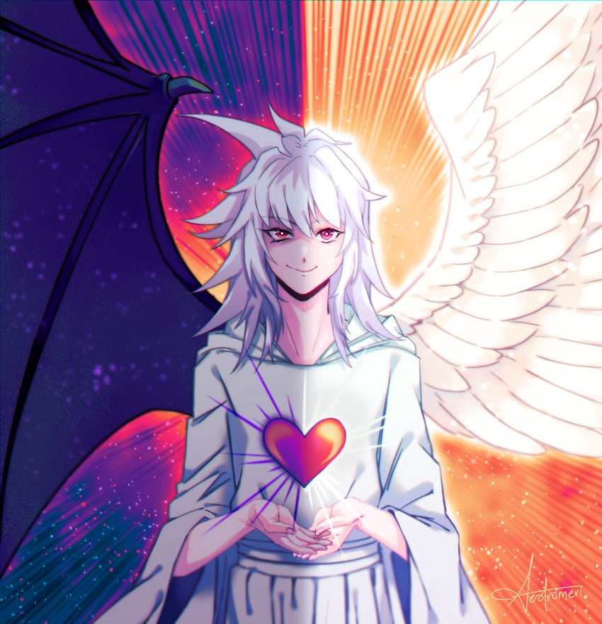 yami bakura, bakura ryou, and change of heart (yu-gi-oh! and 1 more) drawn by cali_(aestromeri)