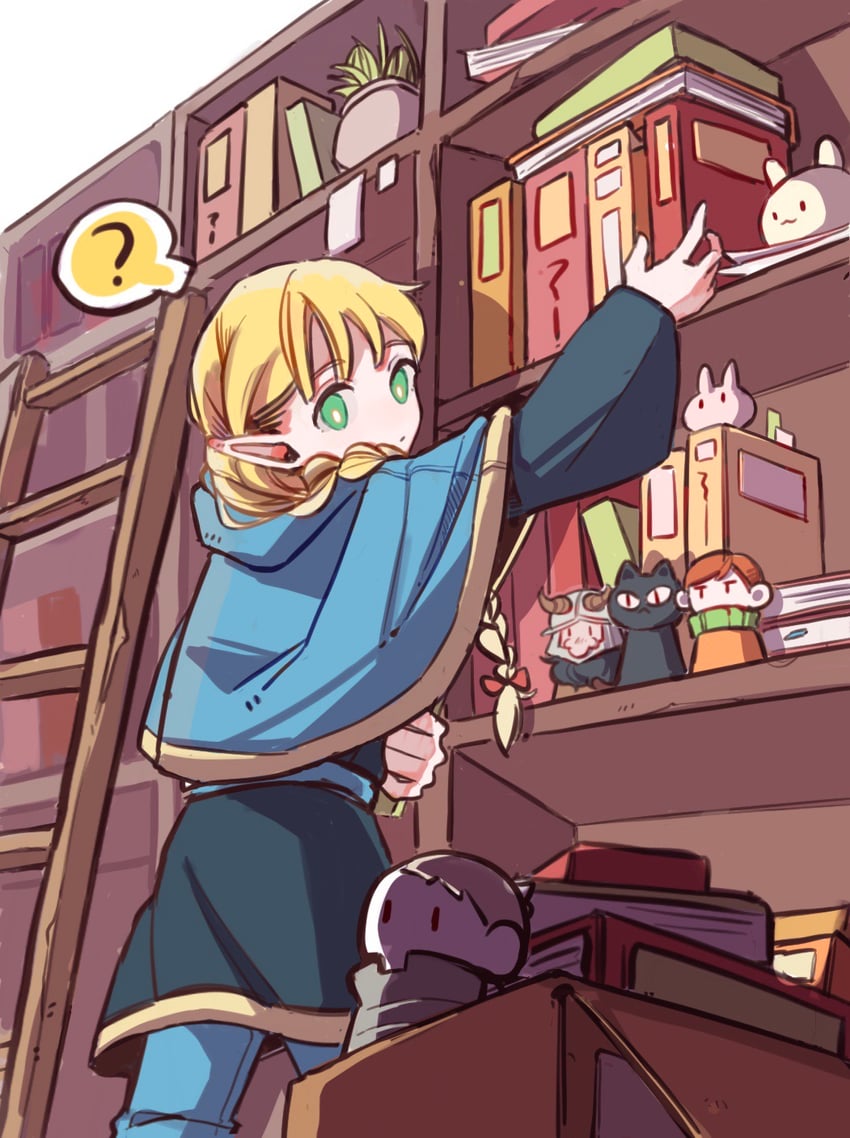 marcille donato, laios touden, senshi, chilchuck tims, and izutsumi (dungeon meshi) drawn by sss-u-n
