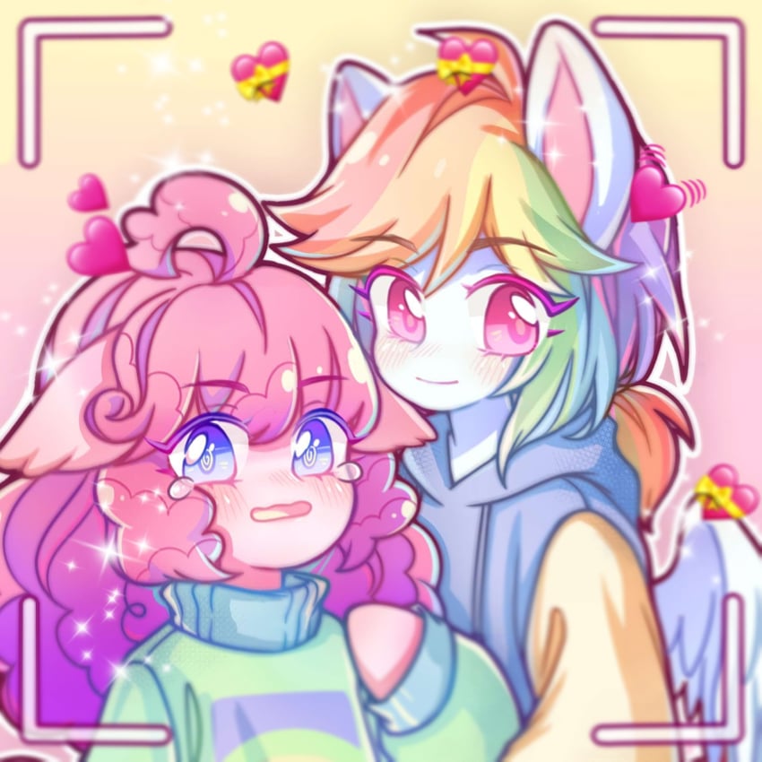 rainbow dash and pinkie pie (my little pony and 1 more) drawn by yi_zhi_xiao_tu