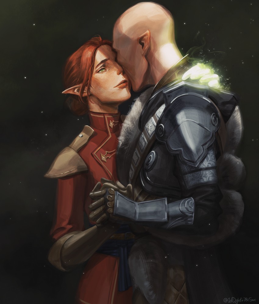 solas and inquisitor (dragon age and 1 more) drawn by cheetahman_(1ddghfr78cswc)