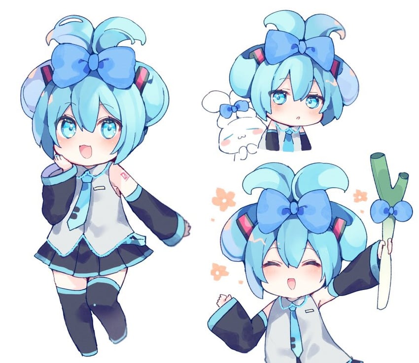 hatsune miku, cinnamoroll, and cinnamiku (vocaloid and 2 more) drawn by mogu_(wy5xrt7w)