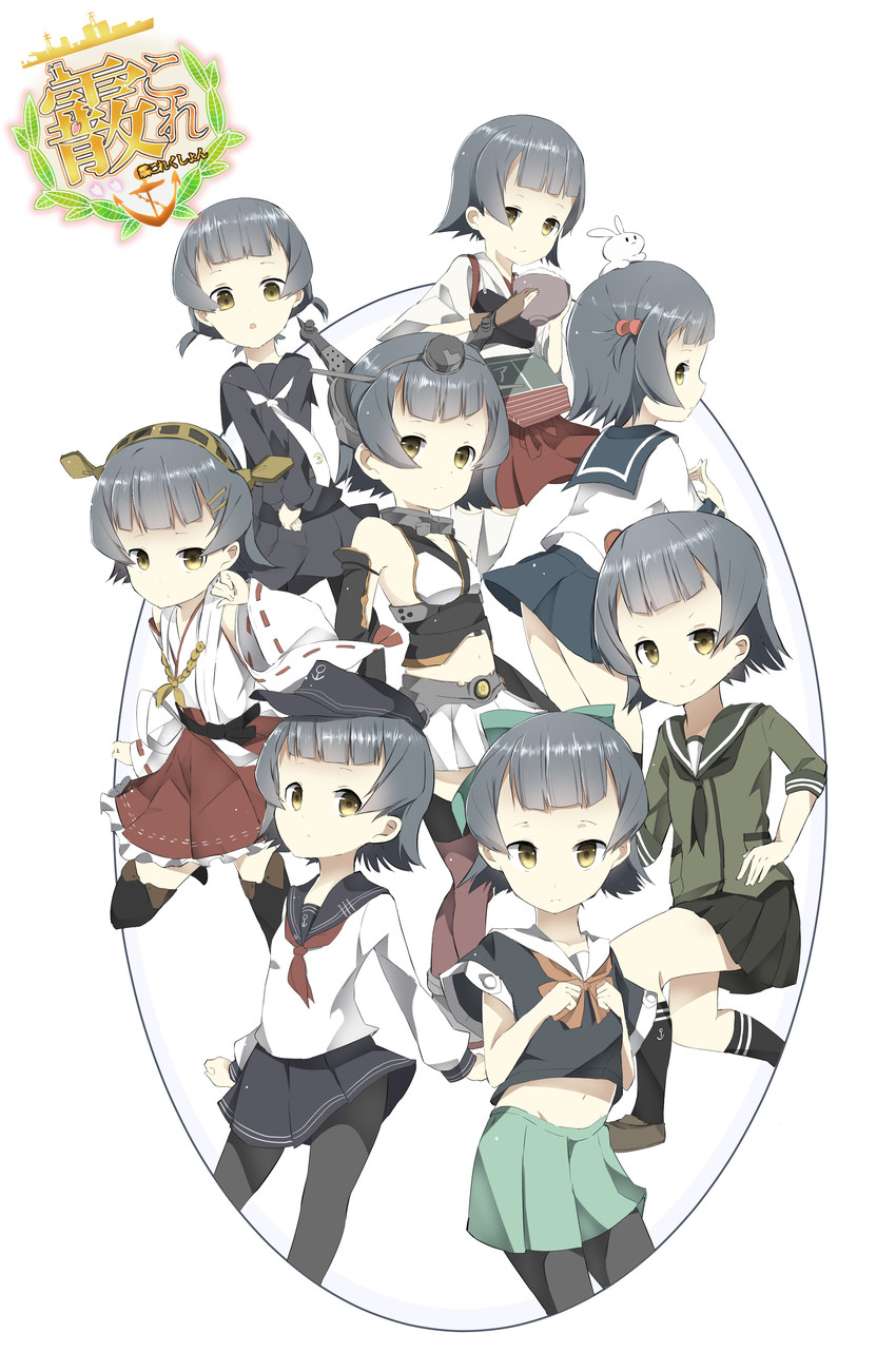 hibiki, akagi, haruna, nagato, kitakami, and 4 more (kantai collection) drawn by ooyama_imo