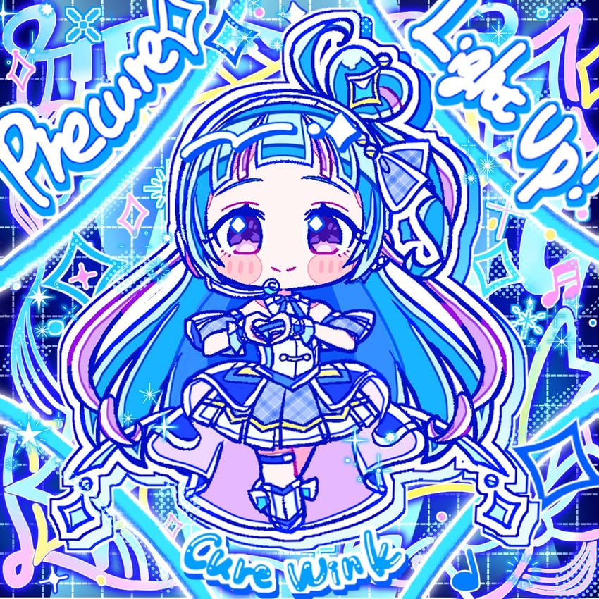 aokaze nana and cure wink (precure and 1 more) drawn by pu_0521