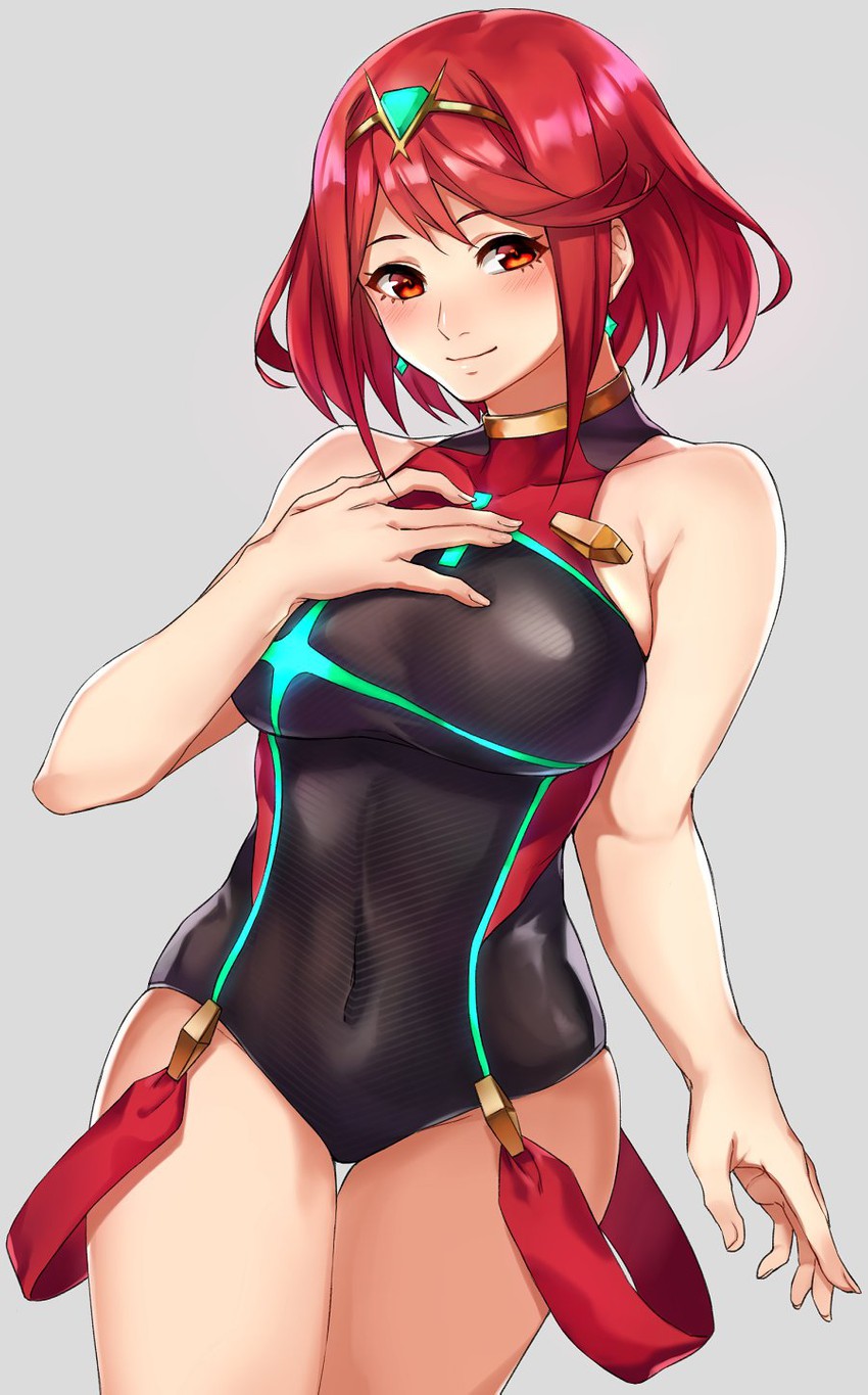 pyra (xenoblade chronicles and 1 more) drawn by kamu_(kamuuei)