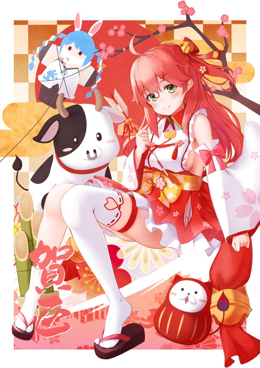 usada pekora, sakura miko, don-chan, and 35p (hololive) drawn by nyan_(reinyan_007)