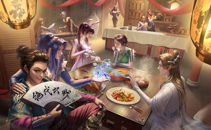 xiao wu, ning rongrong, tang san, zhu zhuqing, oscar, and 2 more (douluo dalu) drawn by man_yue_chuanmei