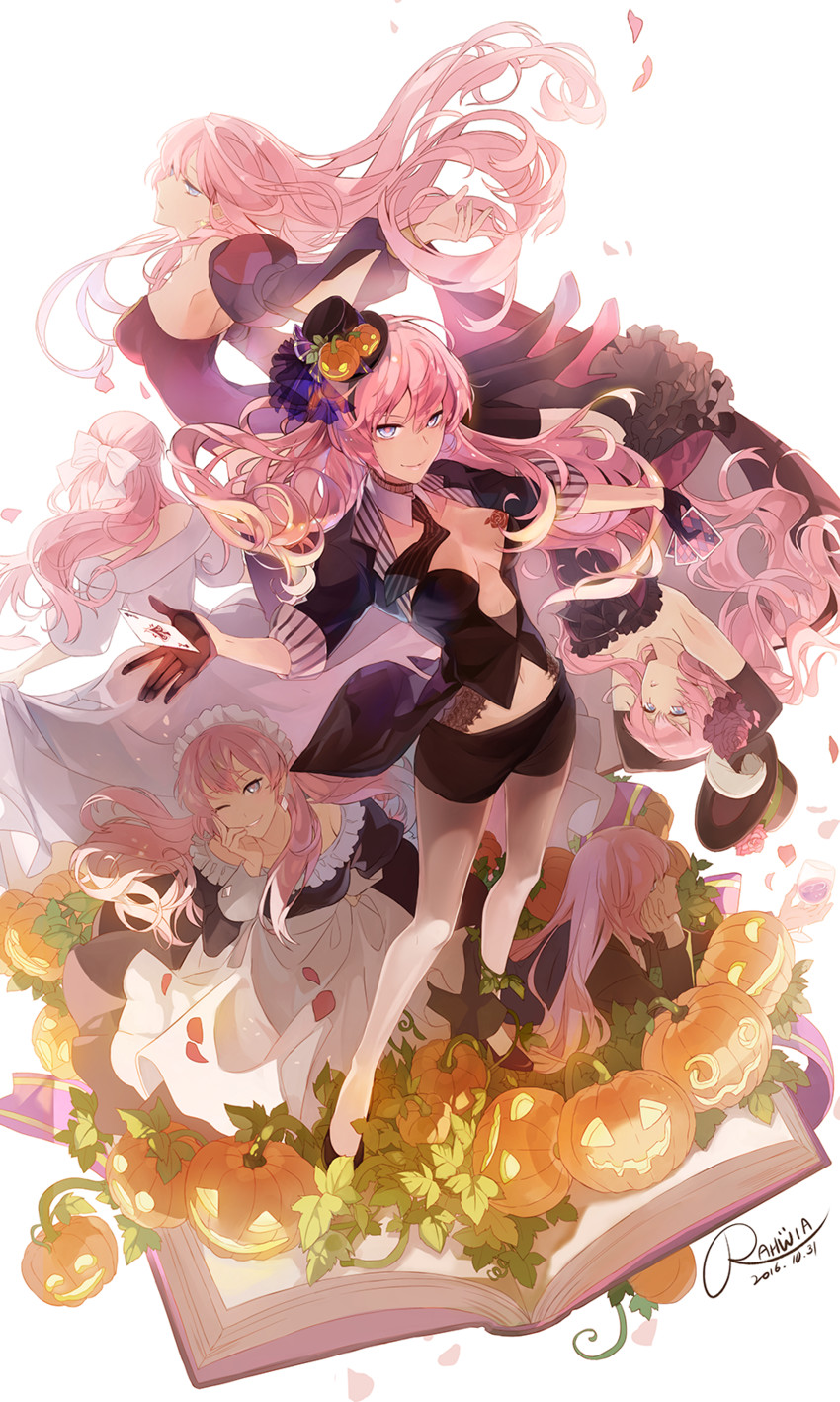 megurine luka (vocaloid and 1 more) drawn by rahwia