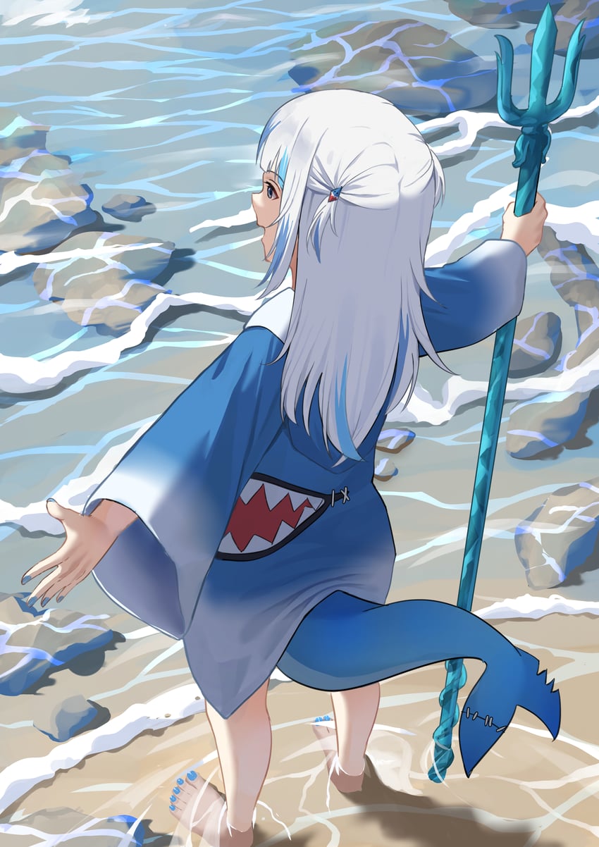 gawr gura (hololive and 1 more) drawn by dscreation_(alan_dwi29)