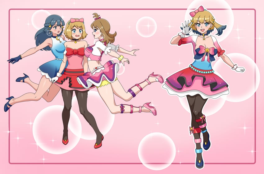 dawn, may, and serena (pokemon and 4 more) drawn by ginyu1992